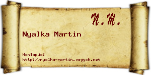 Nyalka Martin névjegykártya